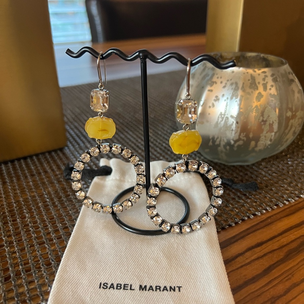 Isabel Marant Yellow and Crystal Earrings
